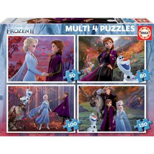 PUZZLE Coffret de 4 Puzzles Progressif  50-80-100-150 pièces Disney La Reine Des Neiges II - Puzzle Educa Enfant