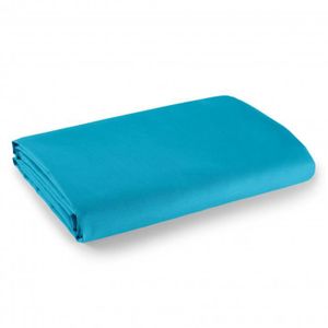 DRAP PLAT Drap plat 180 x 290 cm pour lit 1 place  - 100% Coton-57 fils-cm² Turquoise