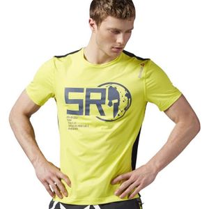 reebok t shirt homme jaune