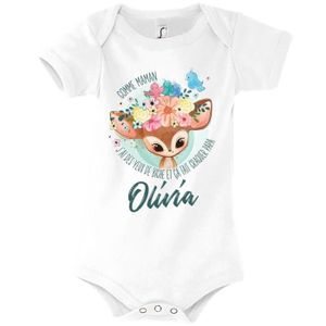 BODY Olivia | Body bébé prénom fille | Comme Maman yeux de biche | Vêtement bébé adorable pour nouv 3-6-mois