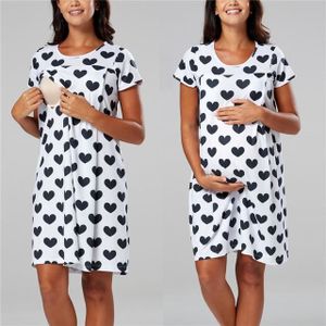 PYJAMA Blanc Robe De Nuit Pour Allaitement Pyjama De Maternité Pour Femmes Enceintes