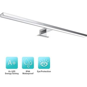 Lampe Miroir Applique Salle de Bain Blanc Chaud LED 10W 3200K Luminaire  Salle de Bain Intérieure Moderne Noir lampe Eclairage Salle de Bain 50CM  [Classe énergétique A+]