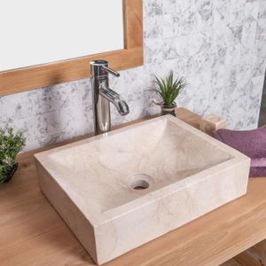 LAVABO - VASQUE Vasque salle de bain à poser Alexandrie rectangle 