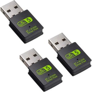CLE WIFI - 3G 3X Adaptateur USB WiFi Bluetooth, Récepteur Externe de Réseau sans Double Bande 600 Mbps, Dongle WiFi pour PC-Ordinateur A781