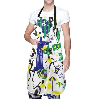 Tablier De Cuisine Humour Noir Et Blanc - 98 Cm Réglable, 2 Poches, Anti-taches, Polyester