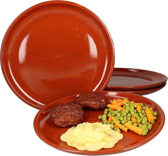 MamboCat Pizzateller 4er Set Pizzateller Gemüse & Öl 33cm 4 Personen Xl Teller Dekor S0gae0yn