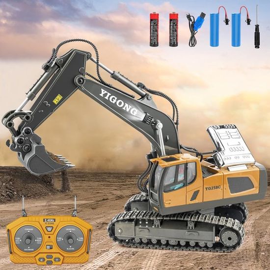 Excavatrice télécommandée - EbBulldozer - Alliage RC - 11 canaux - 2.4G