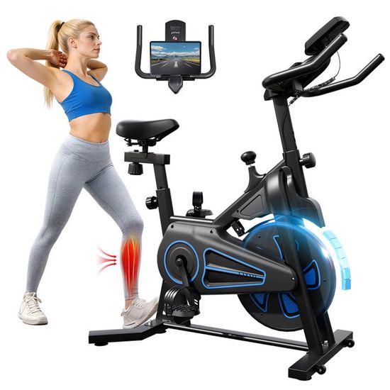Vélo D’Appartement Compact – Résistance Réglable 0-100%, Écran LCD, Support Tablette, Capteur Cardio – Charge 120 Kg