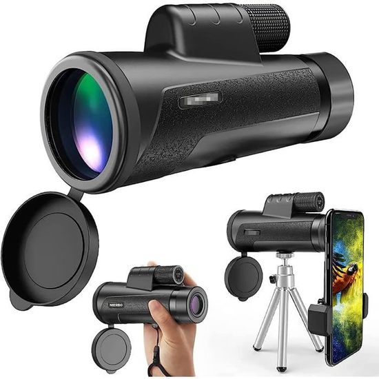 Télescope Monoculaire 30x50 Avec Support Smartphone Et Trépied – Idéal Pour Observer Les Oiseaux, Randonnée Et Voyages