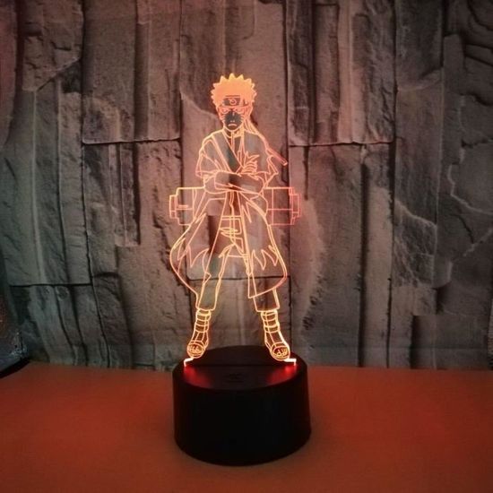 Lampes à bougie MJY Led Naruto 3D Graphique Visual Night Light, Lumière Ambiante Gradient Coloré avec Télécommande pour 101211