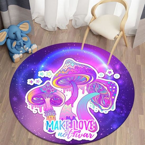 Hct-3166 Tapis Rond Psychédélique En Forme De Champignon Pour Salon