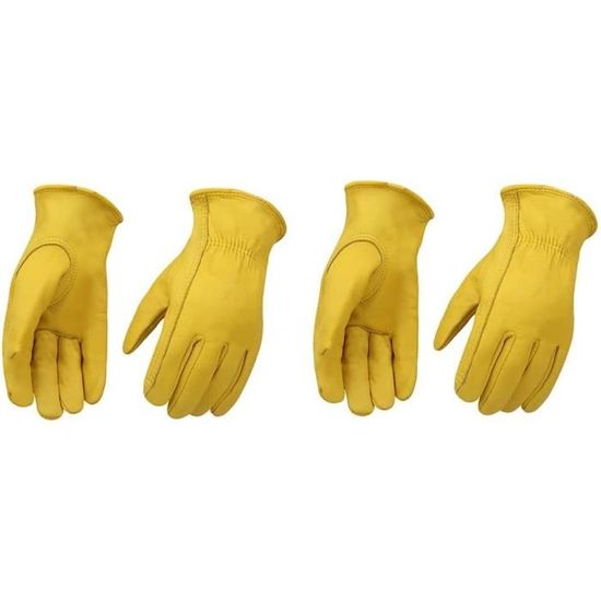 Lot De 2 Paires - Gants De Travail En Cuir De Vache Tillman 1414 - Protection Mains Pour Chantier, Jardinage, Bricolage