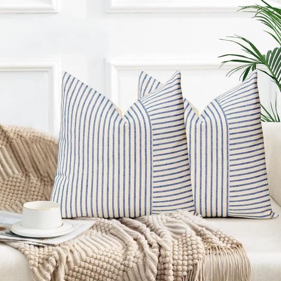 Lot Déco : 1 Housse De Coussin, 1 Dessus De Coussin Et 3 Plaids Crochet Ancien - Très Bon état