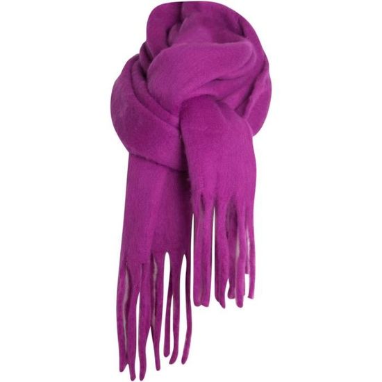 Écharpe Longue D'Hiver - 215 X 35 Cm + Franges 16 Cm, Polyester Doux, Chaud Et Élégante - Pour Femme