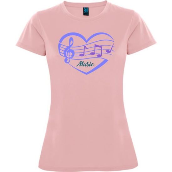 Notes de musique avec un cadeau d'image de musique de coeur' T-shirt Femme