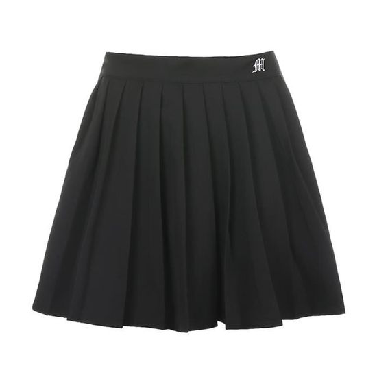 Jupe Rapcopter jupes brodees avec lettres pour femmes Mini jupes plissees blanches vetements de sport Type Black Blanc Cdiscount Pret a Porter