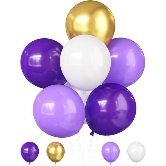 Fissaly 40 Ballons Latex Hélium Colorés Avec Accessoires - Décoration Blanc, Jaune