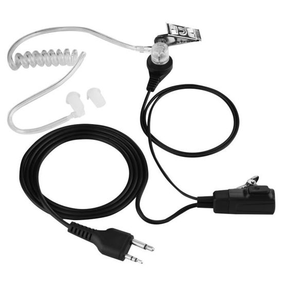 Écouteurs Intra-auriculaires HYS 3.5mm Transparents - Pour Radios Professionnelles, Clip Inclus