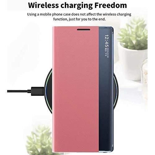 Coque Compatible Samsung Galaxy S20 FE 5G Case Housse Support à Rabat Clear View Cover Flip Case Antichoc Portable Charge