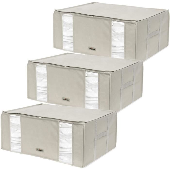 COMPACTOR Lot de 3 Housses de Rangement Sous Vide, -2.0-, Taille XXL, Beige, RAN8790