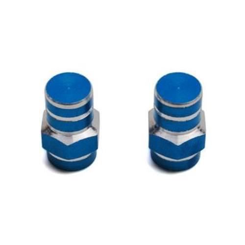PAIRE DE BOUCHON DE VALVE REPLAY 6 PANS DE COULEUR BLEU