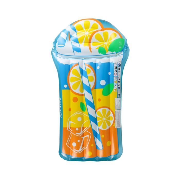 Matelas Gonflable d'Eau Géant, Ultra Confort, pour Piscine & Plage - Thé Citron 185 x 100 cm