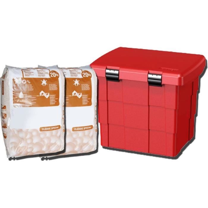 Bac à sable incendie plastique avec 2 sacs d'absorbant - Materiel Incendie Ref: BAC108PLAST2ABS
