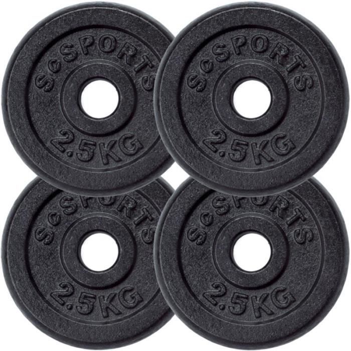 Lot de disques en fonte ScSPORTS - 4 x 2,5 KG (10 KG) ø30 - 31