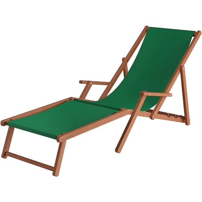 Fauteuil de jardin ErstHolz Chaise Longue XXL chilienne Bain de Soleil Pliant Couleur du Tissu seacutelectionnable V10500 Stofff99