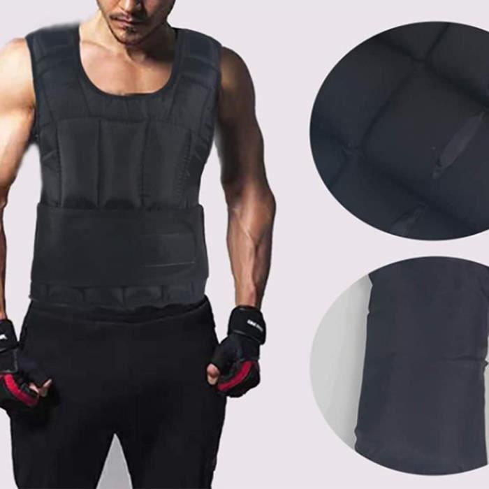 YGONGMYL Gilet Lesté Réglable, Gilet de Poids 10 kg, Gilet Musculation pour Entraînement de force et d'endurance - Noir