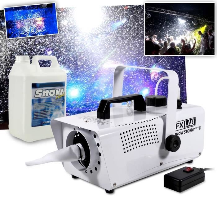 Machine à neige artificielle effet tempête de neige + 5L de liquide MEGA SOIREES