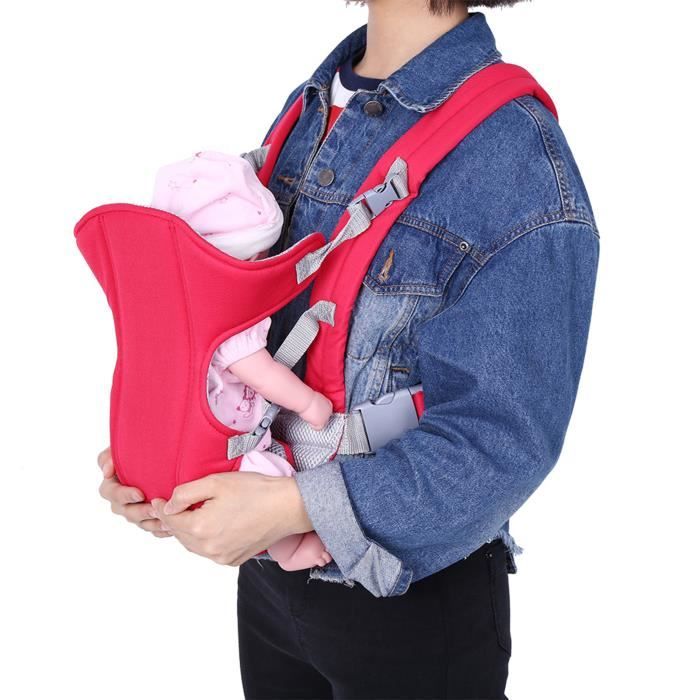 HURRISE écharpe de portage 1Pc Nouveau-né Infantile Porte-bébé Sac À Dos Respirant Avant Dos Portant Wrap Sling Seat (Rouge)