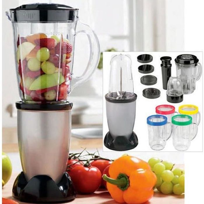 Miracle Bullet one touch robot multifonction, blender, smoothie, centrifugeuse, mixer, broyer....ensemble complets de 21 pièces