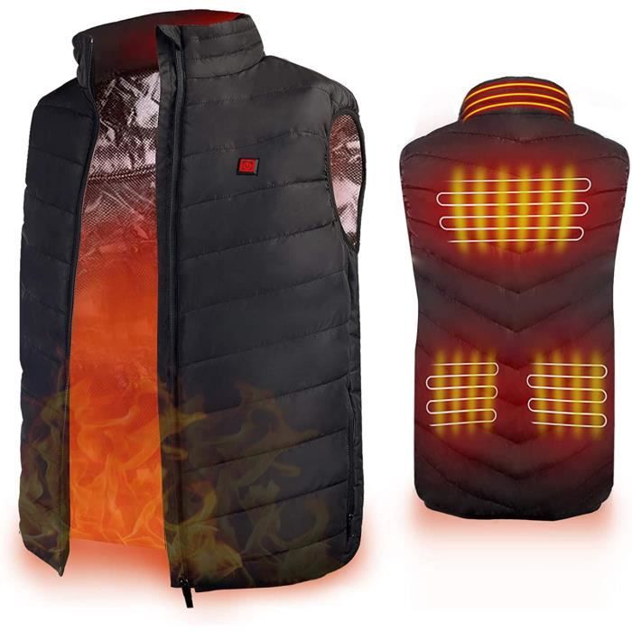 Gilet Chauffant Homme, Avec Des Matériaux D'isolation Améliorés Et En Velours, Chauffage Unique Du Cou, Mode De Chargement USB