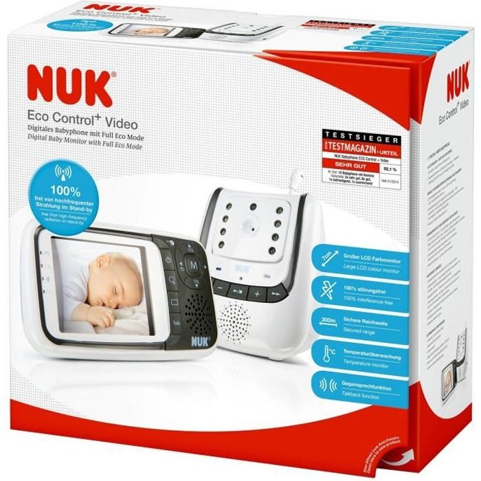 NUK Babyphone/Ecoute bébé Eco control + Video 10.256.296