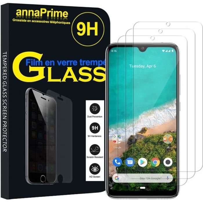 Pour Xiaomi Mi A3 6.01- 1906F9S: Lot - Pack de 3 Films de protection d'écran Verre Trempé