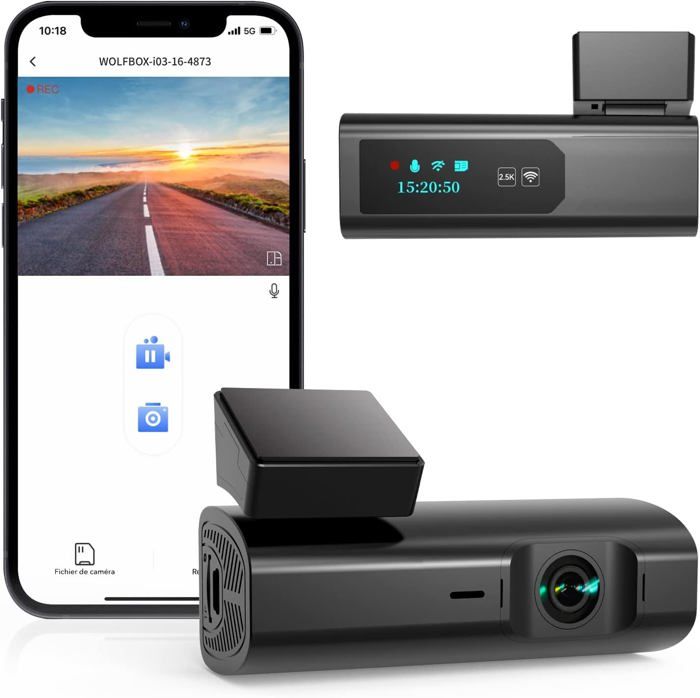 Dash Cam 4 Canaux WiFi 2K - Caméra Voiture Avant, Arrière, Gauche, Droite - Carte SD 128 Go Incluse - Vision Nocturne
