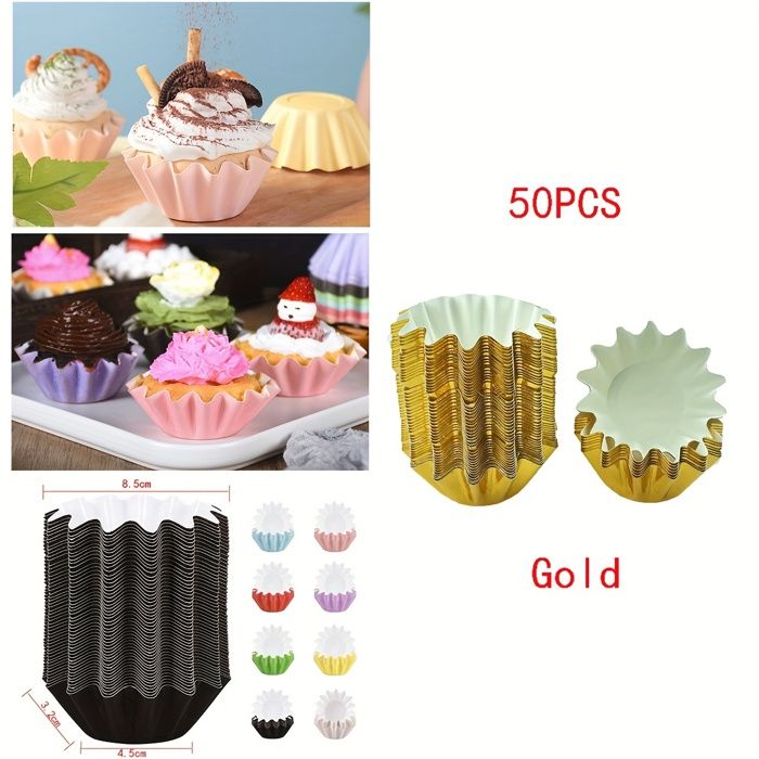 Lot 50 Moules à Muffins Jetables Aluminium 125 Ml + Couvercles Dôme - Parfaits Cupcakes, Crème Brûlée, Desserts