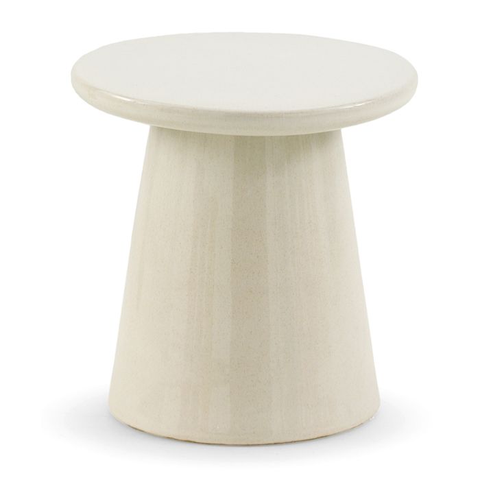 Tabouret / table dappoint en céramique blanche - REF. 11463