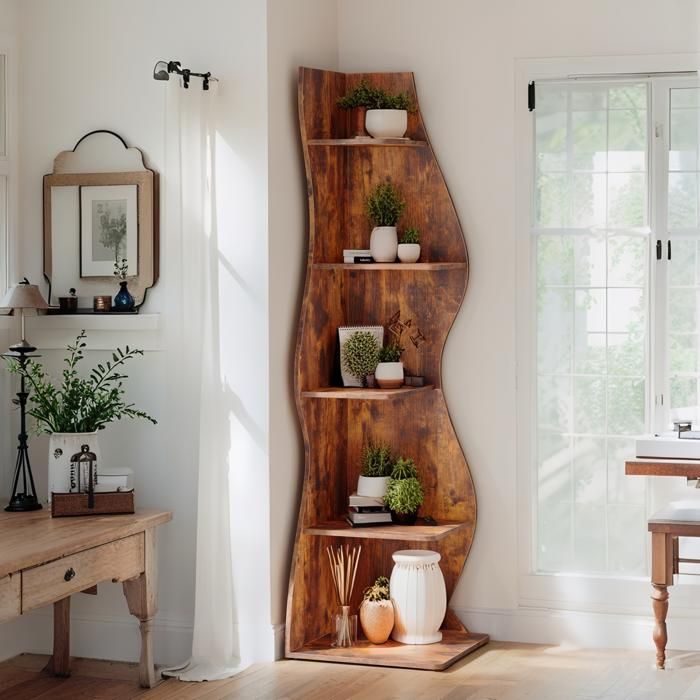 Petite Bibliothèque à 5 Niveaux Support de Plante unité dorganisation avec pour la Maison Bureau Salon Chambre à Coucher