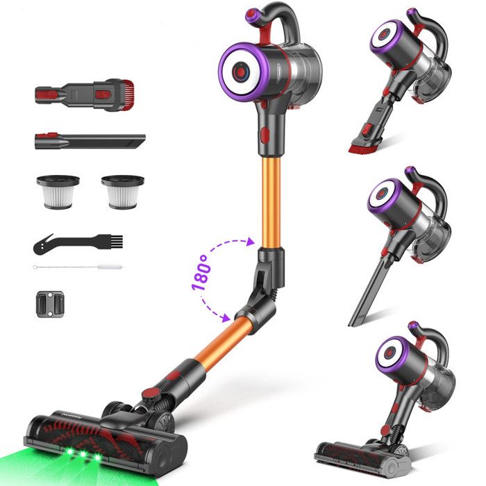 Aspirateur Balai - AOMOSO - 500W - 45KPa - 6x3200MAH - Filtration 5 Étapes