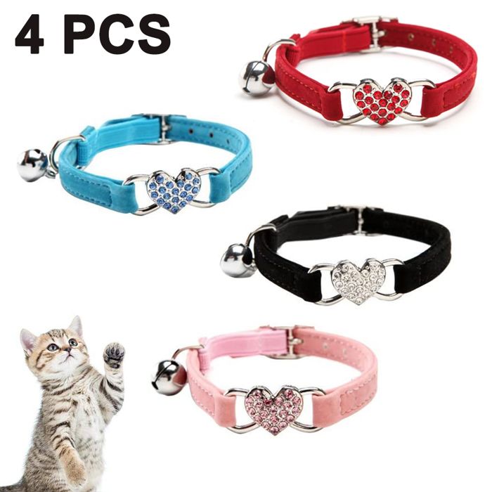 Comparer les prix de Collier pour chat avec ceinture de sécurité et clochette 24-30 cm cadeau Saint-Valentin