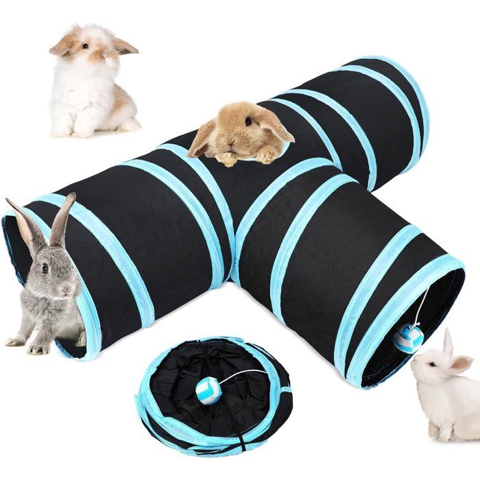 Tunnel pour chat - 3 parcours - Tunnel de jeu pour animaux - Maison pour chat - Tunnel de jeu pour chat - Tunnel pour lapin -