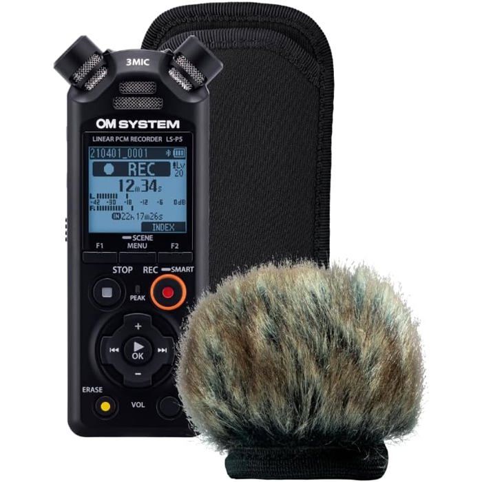 Enregistreur Audio OM SYSTEM Ls-P5 Kit Protection Vent - Haute Résolution + Accessoires