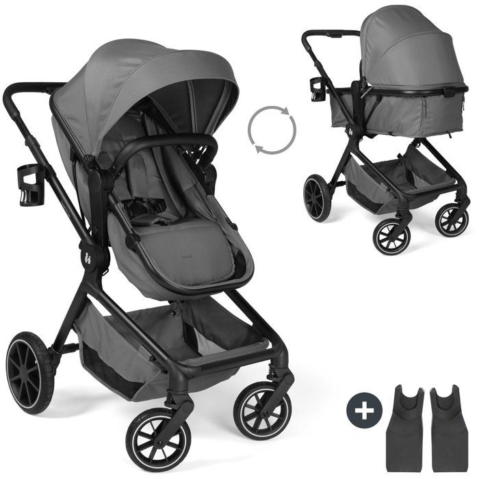Poussette Citadine Hauck Convert N Care 2-en-1 – Pliage Pratique, 4 Roues Anti-Crevaison