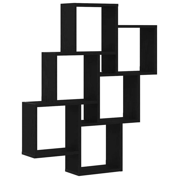 Étagère murale moderne - vidaXL - Chêne noir - 78x15x92 cm - Bois dingénierie - 6 étagères - Gain de place