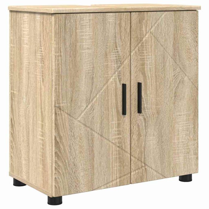 Cabinet de salle de bain moderne - vidaXL - Chêne sonoma - 61x35x64 cm - Bois dingénierie - 2 étagères - 2 portes