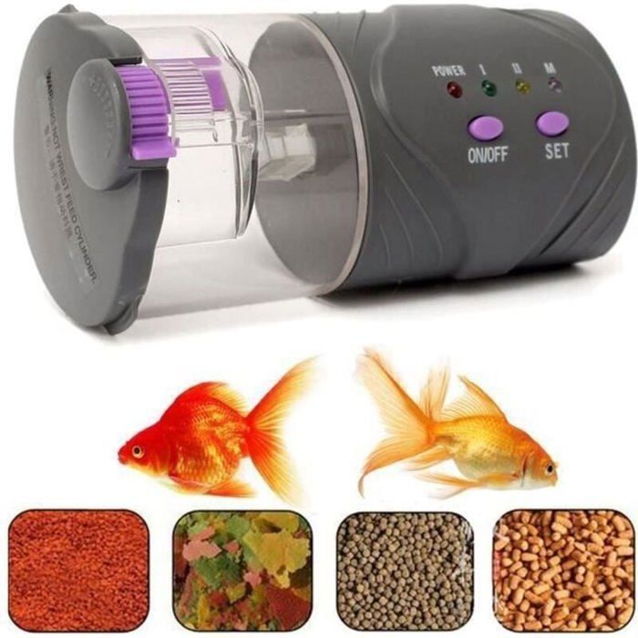 Distributeur automatique de nourriture pour poissons - ULISEM - Capacité de 30 poissons - Programmable 12/24 heures
