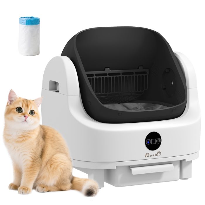 Comparer les prix de Litière chat autonettoyante - PawHut - ouvert -  isolation des odeurs/protection de sécurité - sac poubelle grande poubelle -  blanc