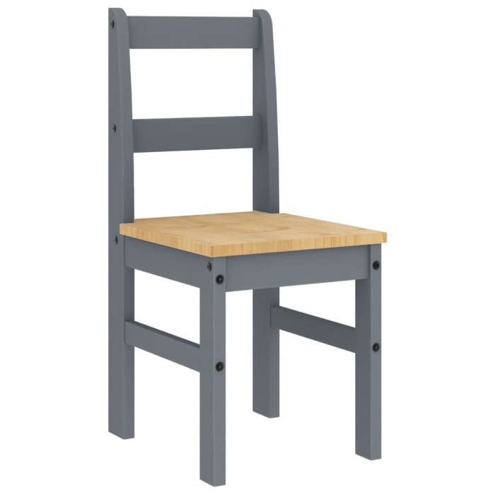 Chaises à manger (2 PCS) - SOLDES Février - Meuble de cuisine moderne - Panama gris bois massif de pin 40x46x90cm_4746234